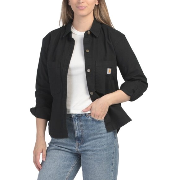 CARHARTT Black Relaxed Loose Fit Overshirt Jacket - Picture 1 of 2